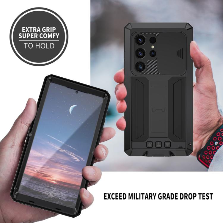 For Samsung Galaxy S25 Ultra 5G R-JUST Sliding Camera Life Waterproof Holder Phone Case