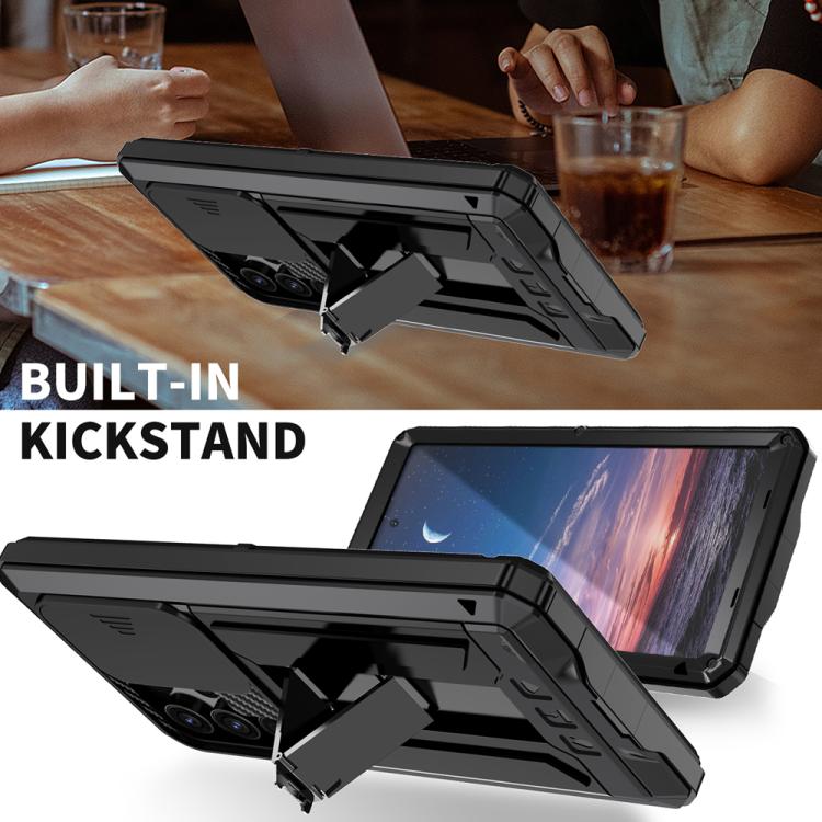 For Samsung Galaxy S25 Ultra 5G R-JUST Sliding Camera Life Waterproof Holder Phone Case