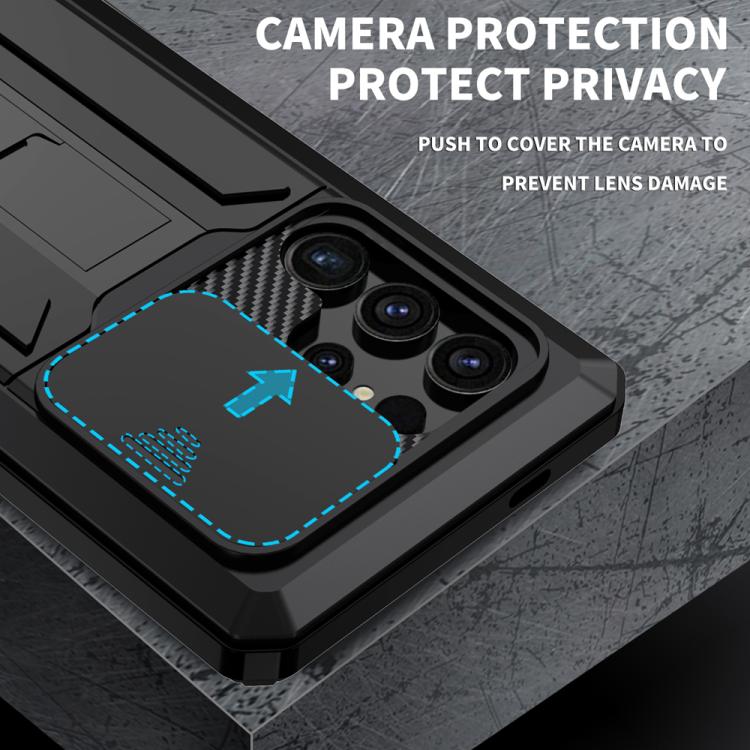 For Samsung Galaxy S25 Ultra 5G R-JUST Sliding Camera Life Waterproof Holder Phone Case
