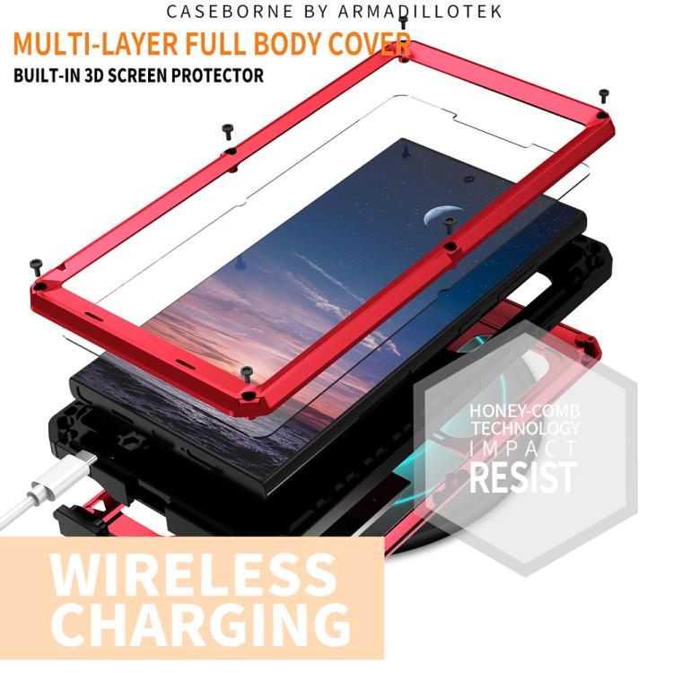 For Samsung Galaxy S25 Ultra 5G R-JUST Sliding Camera Life Waterproof Holder Phone Case