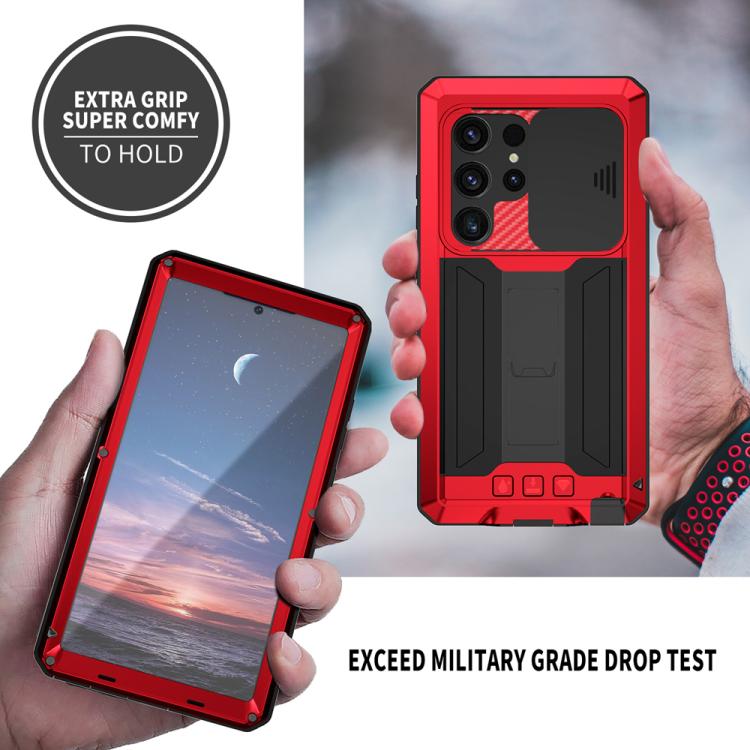 For Samsung Galaxy S25 Ultra 5G R-JUST Sliding Camera Life Waterproof Holder Phone Case