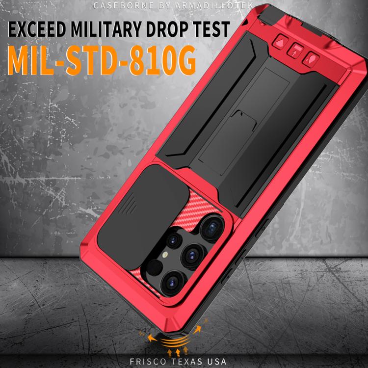 For Samsung Galaxy S25 Ultra 5G R-JUST Sliding Camera Life Waterproof Holder Phone Case