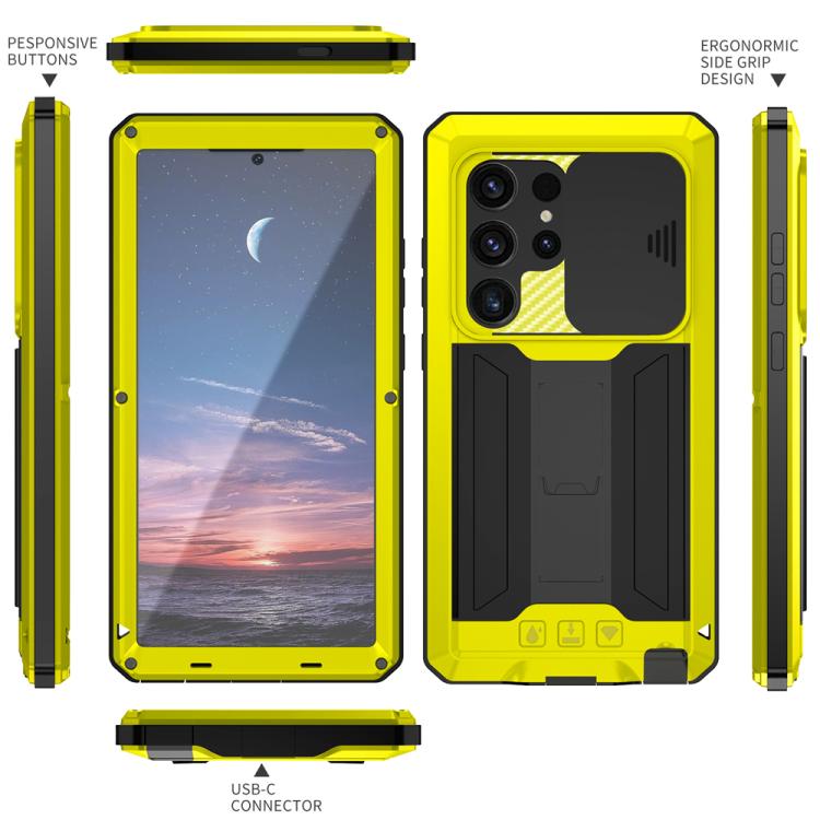 For Samsung Galaxy S25 Ultra 5G R-JUST Sliding Camera Life Waterproof Holder Phone Case