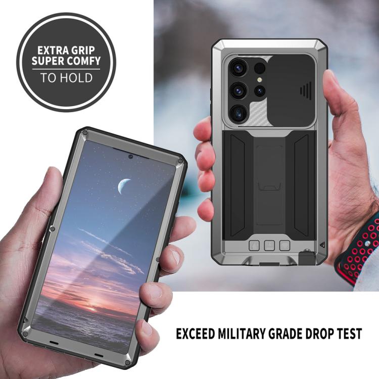 For Samsung Galaxy S25 Ultra 5G R-JUST Sliding Camera Life Waterproof Holder Phone Case