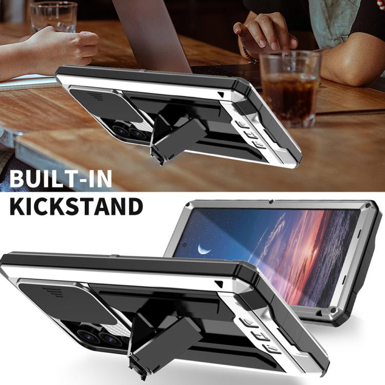 For Samsung Galaxy S25 Ultra 5G R-JUST Sliding Camera Life Waterproof Holder Phone Case