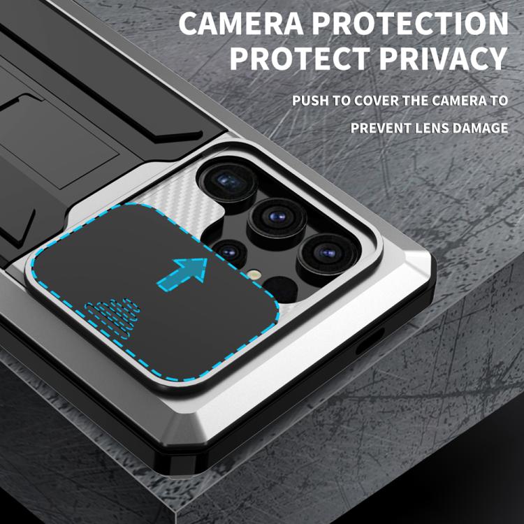 For Samsung Galaxy S25 Ultra 5G R-JUST Sliding Camera Life Waterproof Holder Phone Case