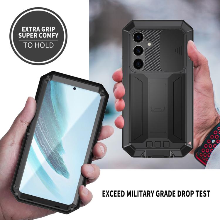 For Samsung Galaxy S25+ 5G R-JUST Sliding Camera Life Waterproof Holder Phone Case