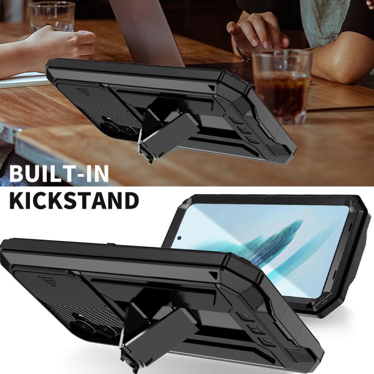 For Samsung Galaxy S25+ 5G R-JUST Sliding Camera Life Waterproof Holder Phone Case