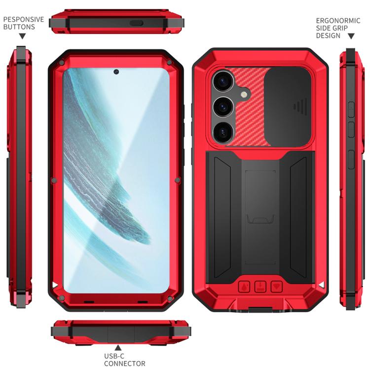 For Samsung Galaxy S25+ 5G R-JUST Sliding Camera Life Waterproof Holder Phone Case