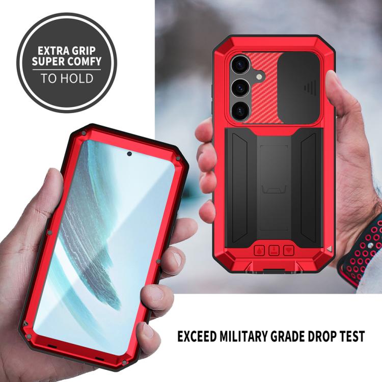 For Samsung Galaxy S25+ 5G R-JUST Sliding Camera Life Waterproof Holder Phone Case
