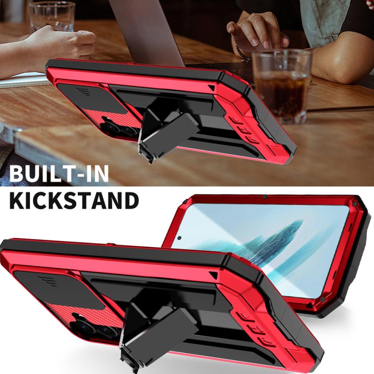 For Samsung Galaxy S25+ 5G R-JUST Sliding Camera Life Waterproof Holder Phone Case