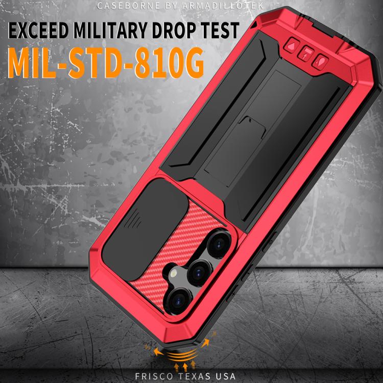 For Samsung Galaxy S25+ 5G R-JUST Sliding Camera Life Waterproof Holder Phone Case