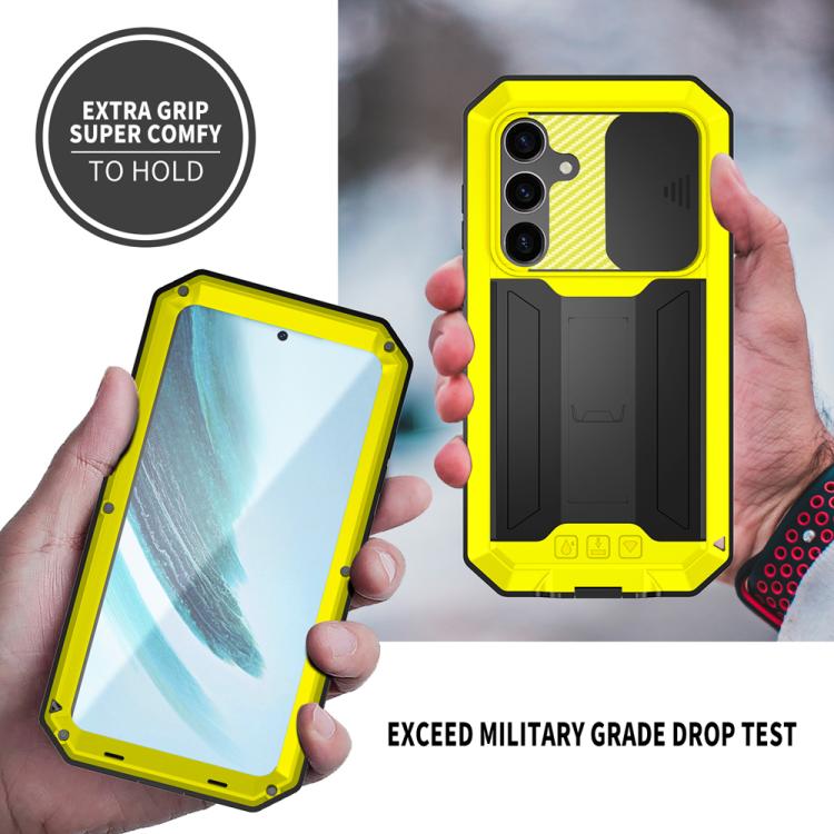 For Samsung Galaxy S25+ 5G R-JUST Sliding Camera Life Waterproof Holder Phone Case