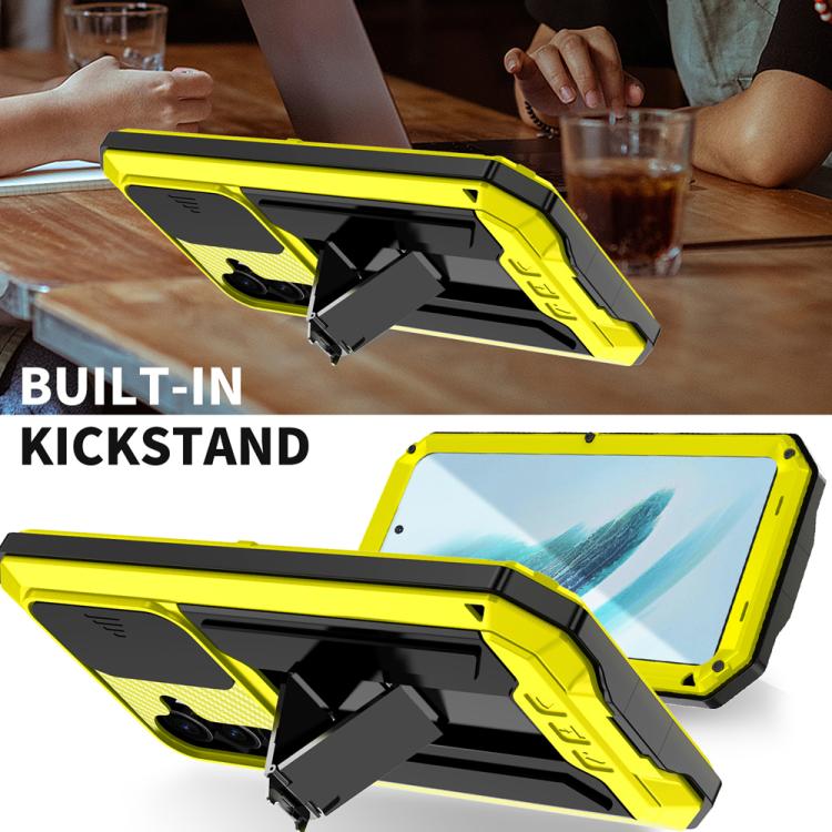 For Samsung Galaxy S25+ 5G R-JUST Sliding Camera Life Waterproof Holder Phone Case