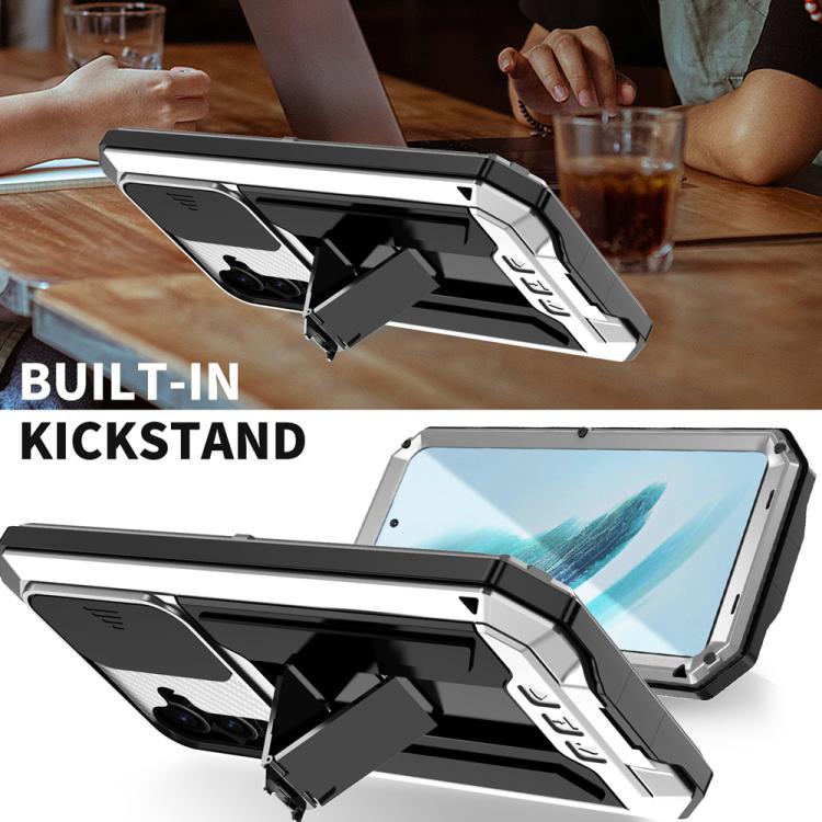 For Samsung Galaxy S25+ 5G R-JUST Sliding Camera Life Waterproof Holder Phone Case