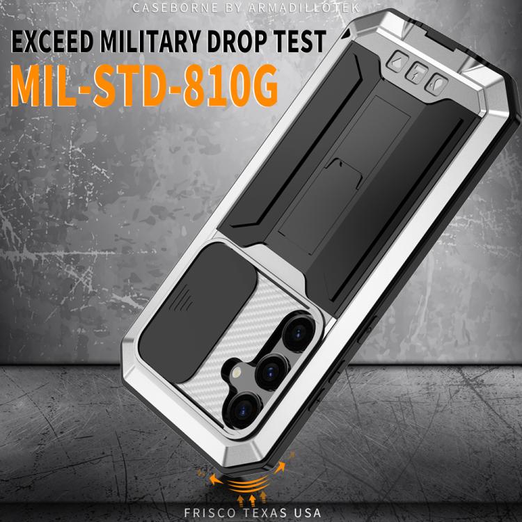 For Samsung Galaxy S25+ 5G R-JUST Sliding Camera Life Waterproof Holder Phone Case