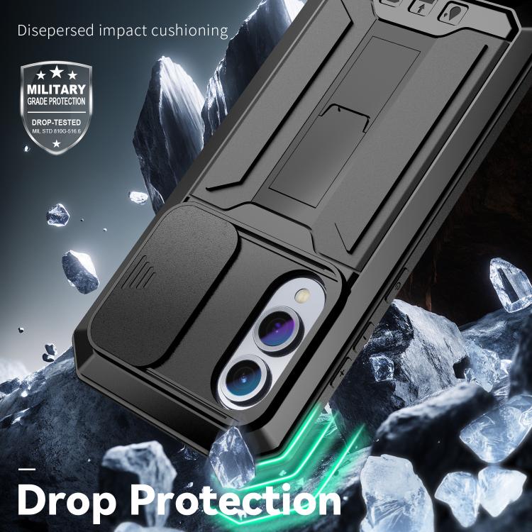 For Samsung Galaxy S25 Edge 5G R-JUST Sliding Camera Life Waterproof Holder Phone Case