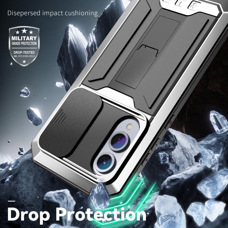 For Samsung Galaxy S25 Edge 5G R-JUST Sliding Camera Life Waterproof Holder Phone Case