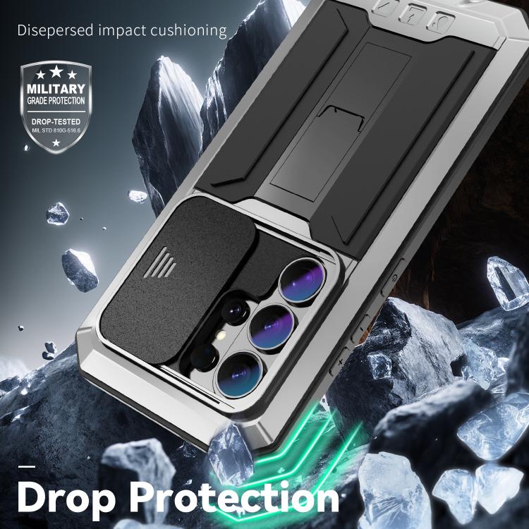For Samsung Galaxy S26 Ultra 5G R-JUST Sliding Camera Life Waterproof Holder Phone Case