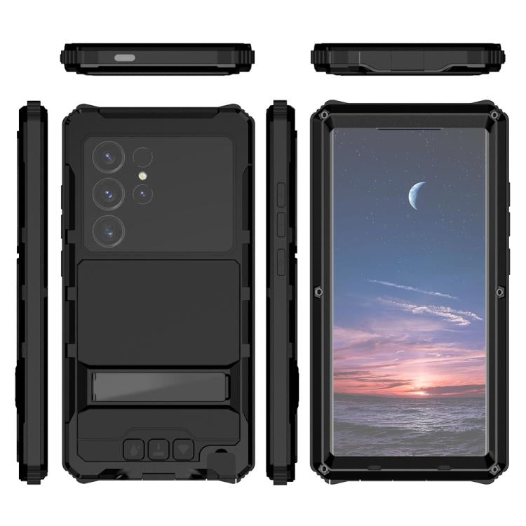 For Samsung Galaxy S25 Ultra 5G R-JUST Life Waterproof Dustproof Shockproof Holder Phone Case