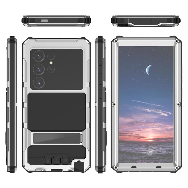 For Samsung Galaxy S25 Ultra 5G R-JUST Life Waterproof Dustproof Shockproof Holder Phone Case