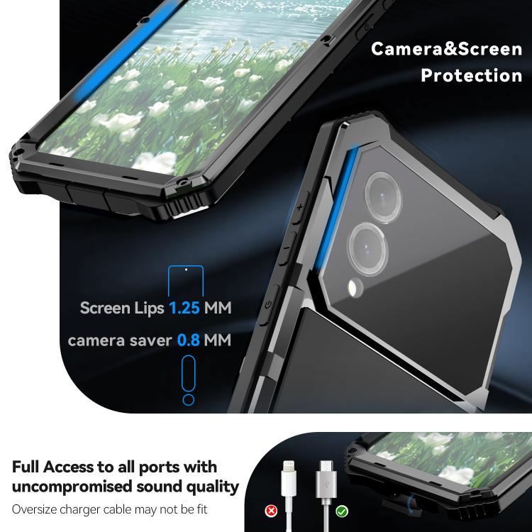 For Samsung Galaxy S25 Edge 5G R-JUST Life Waterproof Dustproof Shockproof Holder Phone Case