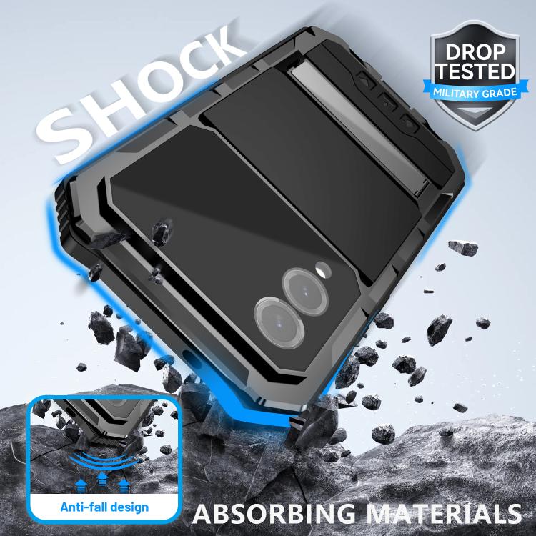 For Samsung Galaxy S25 Edge 5G R-JUST Life Waterproof Dustproof Shockproof Holder Phone Case