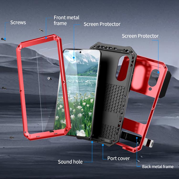 For Samsung Galaxy S25 Edge 5G R-JUST Life Waterproof Dustproof Shockproof Holder Phone Case