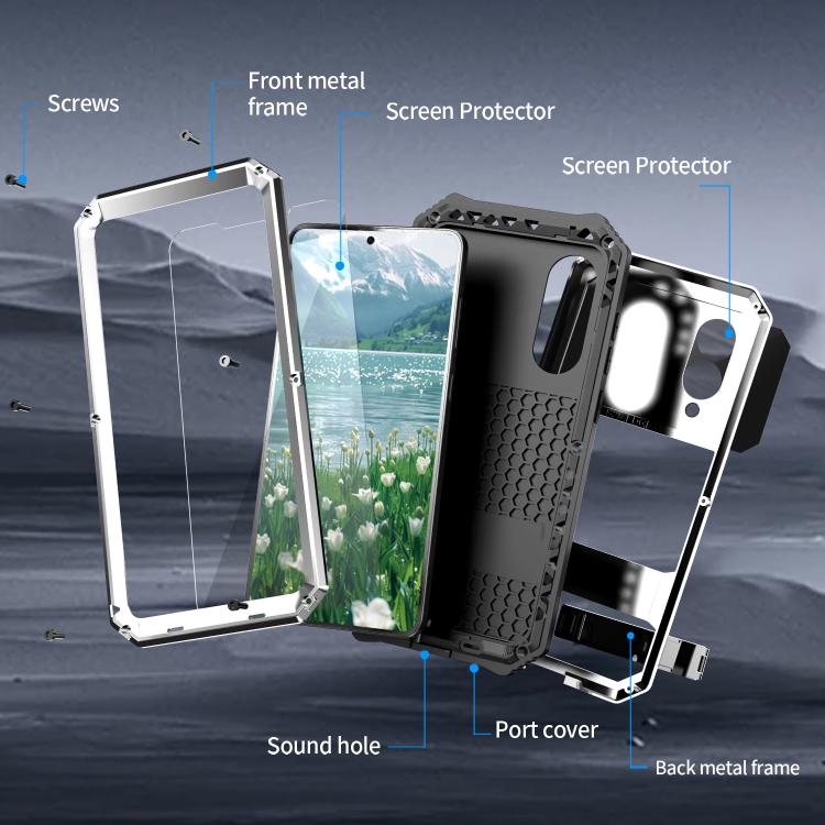 For Samsung Galaxy S25 Edge 5G R-JUST Life Waterproof Dustproof Shockproof Holder Phone Case