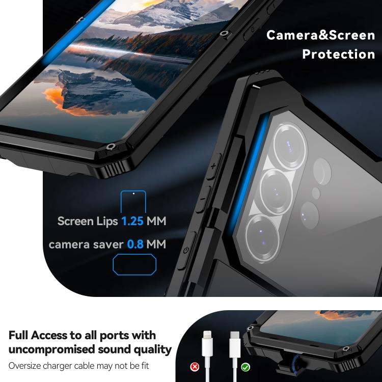 For Samsung Galaxy S26 Ultra 5G R-JUST Life Waterproof Dustproof Shockproof Holder Phone Case
