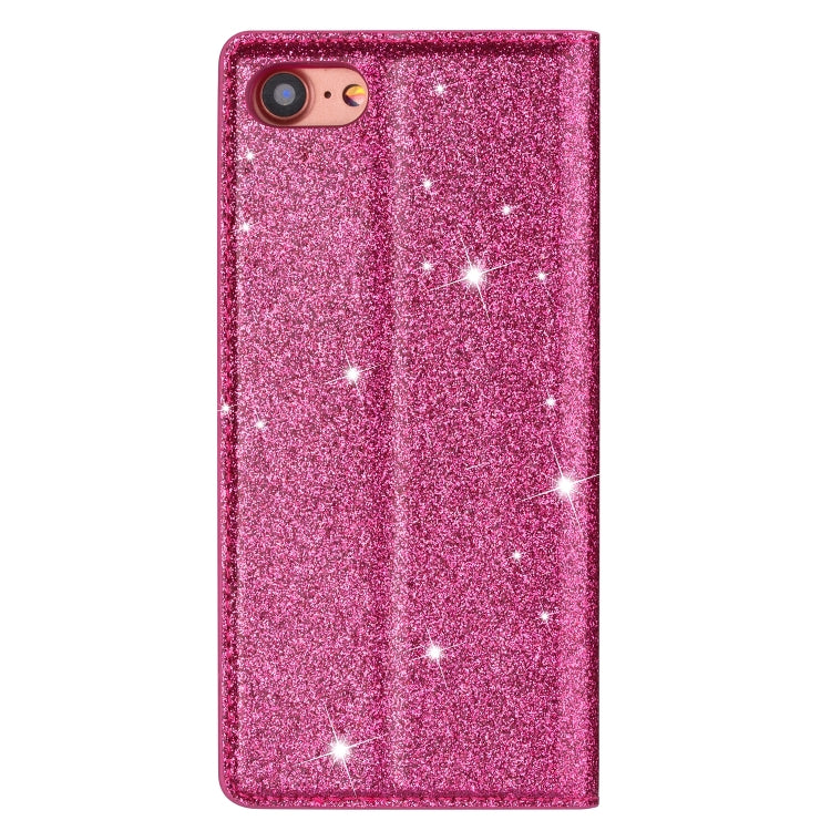 For iPhone 8 / 7 Ultrathin Glitter Magnetic Horizontal Flip Leather Case with Holder & Card Slots