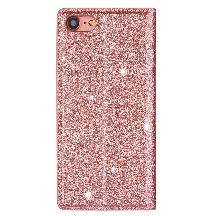 For iPhone 8 / 7 Ultrathin Glitter Magnetic Horizontal Flip Leather Case with Holder & Card Slots