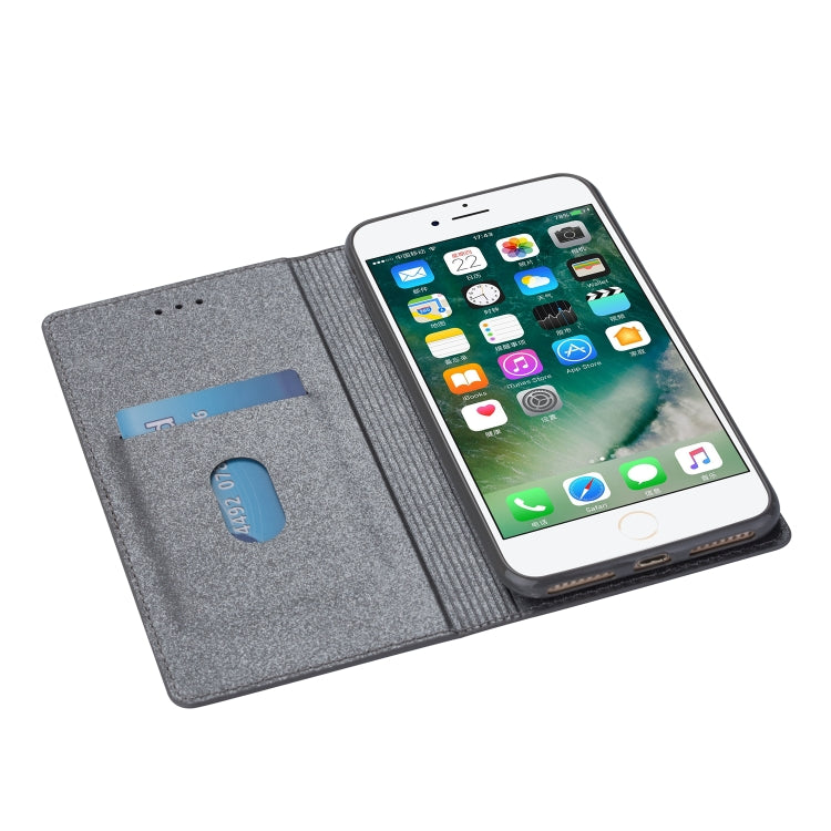 For iPhone 8 / 7 Ultrathin Glitter Magnetic Horizontal Flip Leather Case with Holder & Card Slots