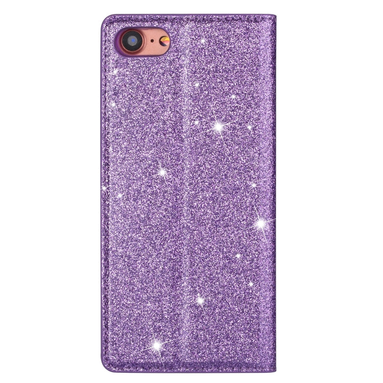 For iPhone 8 / 7 Ultrathin Glitter Magnetic Horizontal Flip Leather Case with Holder & Card Slots