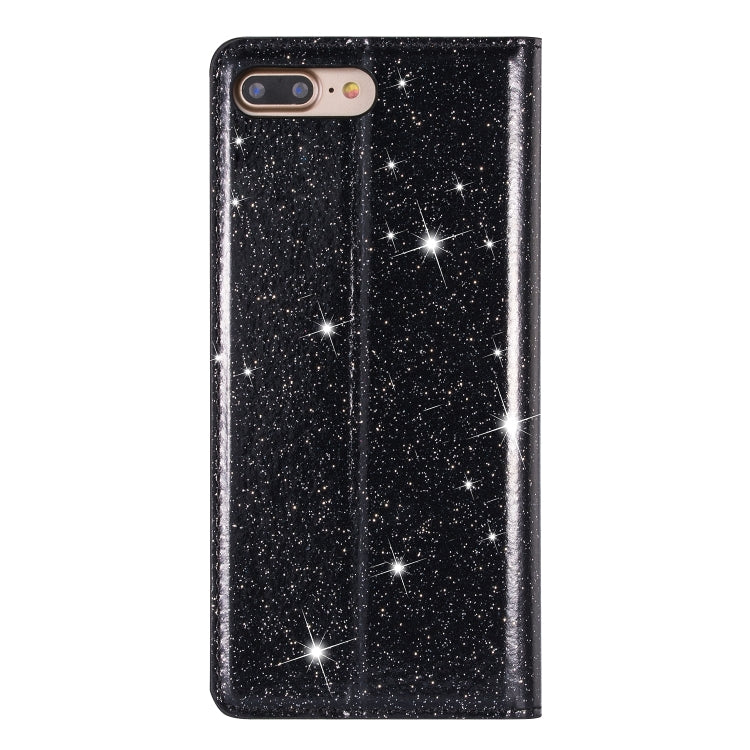 For iPhone 8 Plus / 7 Plus Ultrathin Glitter Magnetic Horizontal Flip Leather Case with Holder & Card Slots