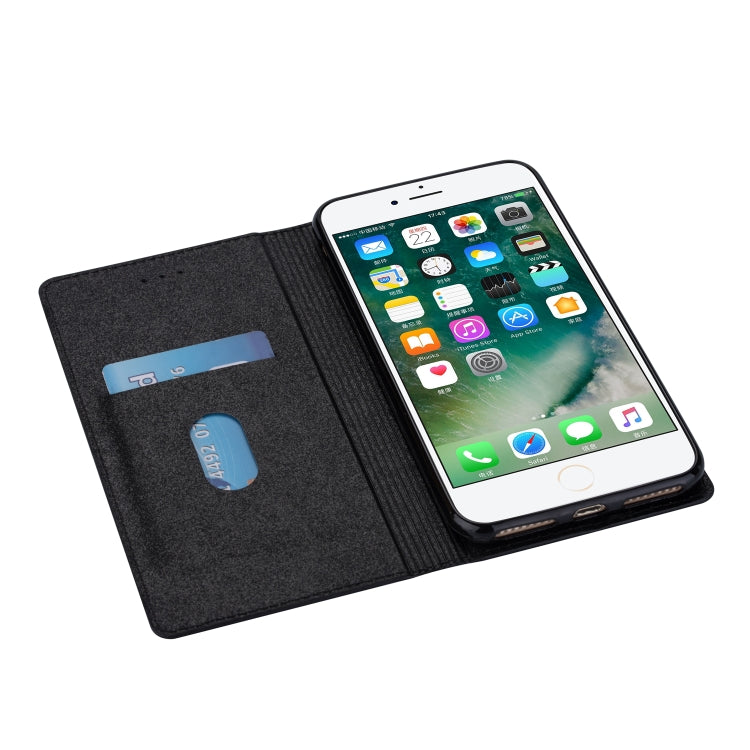 For iPhone 8 Plus / 7 Plus Ultrathin Glitter Magnetic Horizontal Flip Leather Case with Holder & Card Slots