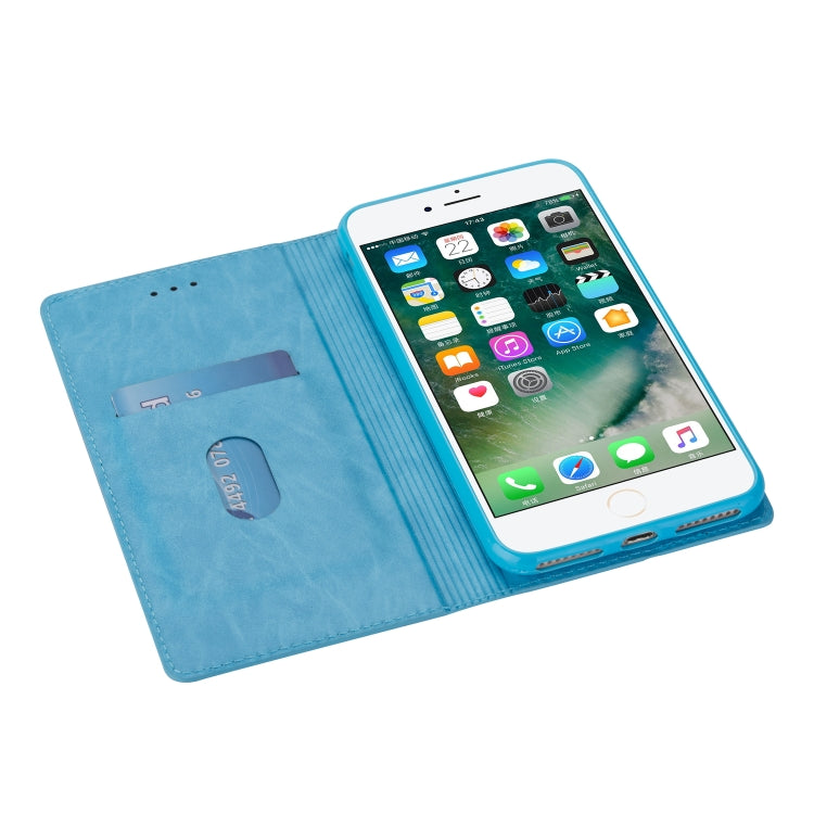 For iPhone 8 Plus / 7 Plus Ultrathin Glitter Magnetic Horizontal Flip Leather Case with Holder & Card Slots