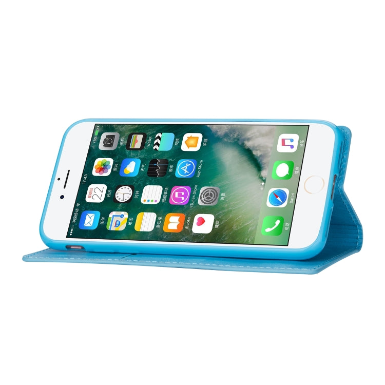 For iPhone 8 Plus / 7 Plus Ultrathin Glitter Magnetic Horizontal Flip Leather Case with Holder & Card Slots