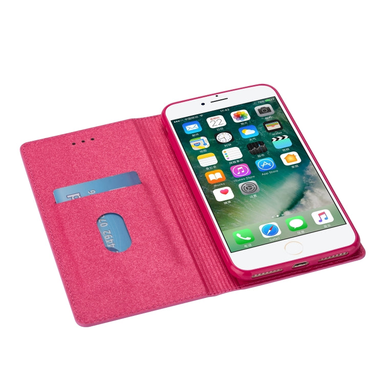 For iPhone 8 Plus / 7 Plus Ultrathin Glitter Magnetic Horizontal Flip Leather Case with Holder & Card Slots