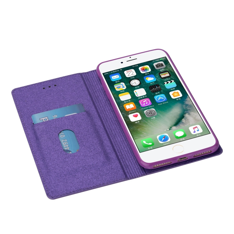 For iPhone 8 Plus / 7 Plus Ultrathin Glitter Magnetic Horizontal Flip Leather Case with Holder & Card Slots