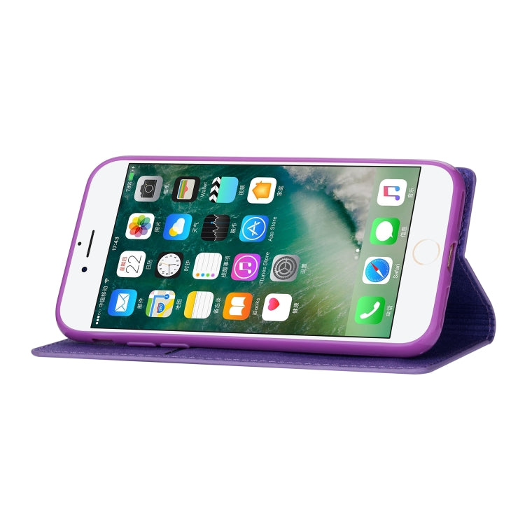 For iPhone 8 Plus / 7 Plus Ultrathin Glitter Magnetic Horizontal Flip Leather Case with Holder & Card Slots