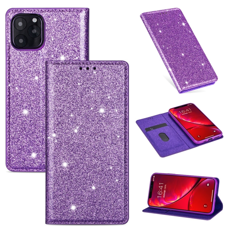For iPhone 11 Pro Ultrathin Glitter Magnetic Horizontal Flip Leather Case with Holder & Card Slots