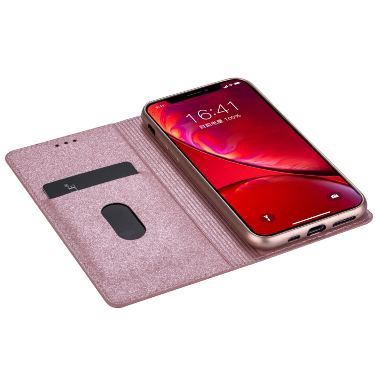For iPhone 11 Pro Max Ultrathin Glitter Magnetic Horizontal Flip Leather Case with Holder & Card Slots