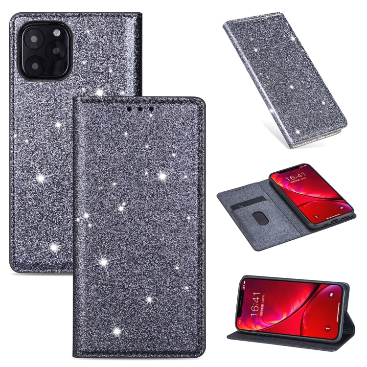 For iPhone 11 Pro Max Ultrathin Glitter Magnetic Horizontal Flip Leather Case with Holder & Card Slots