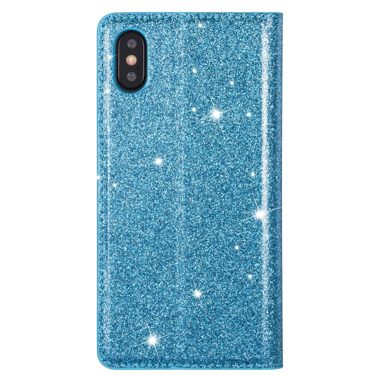 For iPhone X / XS Ultrathin Glitter Magnetic Horizontal Flip Leather Case with Holder & Card Slots