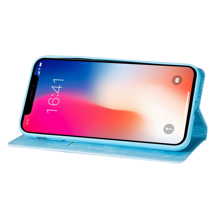 For iPhone X / XS Ultrathin Glitter Magnetic Horizontal Flip Leather Case with Holder & Card Slots