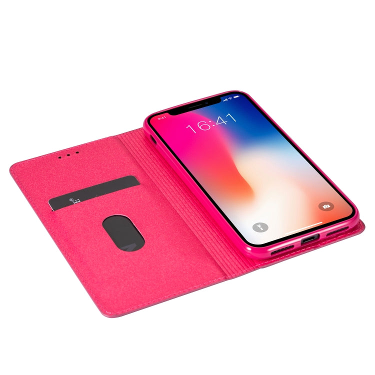 For iPhone X / XS Ultrathin Glitter Magnetic Horizontal Flip Leather Case with Holder & Card Slots
