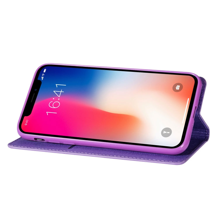 For iPhone XS Max Ultrathin Glitter Magnetic Horizontal Flip Leather Case with Holder & Card Slots