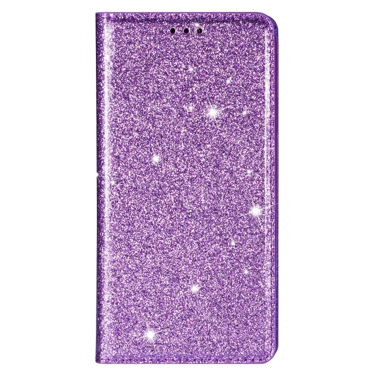 For iPhone XR Ultrathin Glitter Magnetic Horizontal Flip Leather Case with Holder & Card Slots