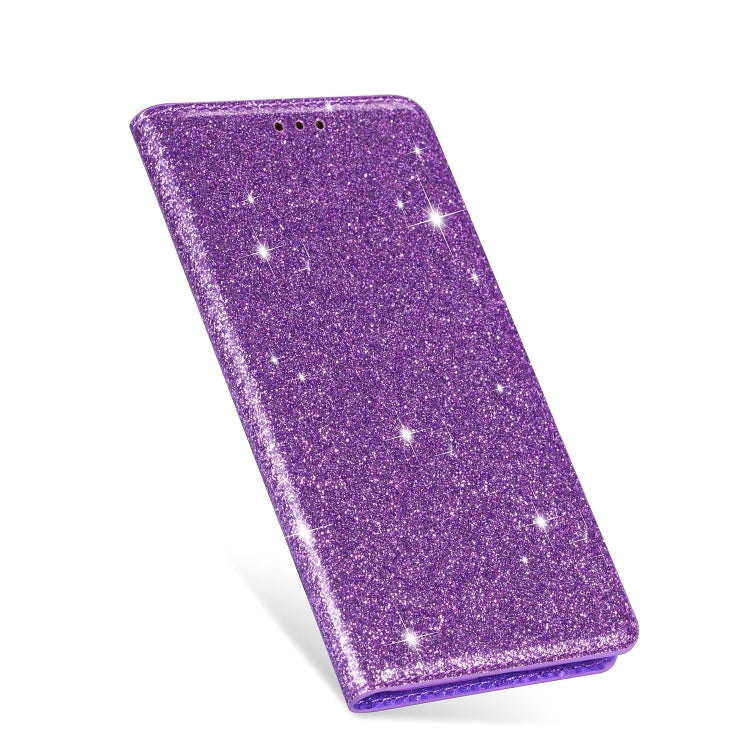 For iPhone XR Ultrathin Glitter Magnetic Horizontal Flip Leather Case with Holder & Card Slots